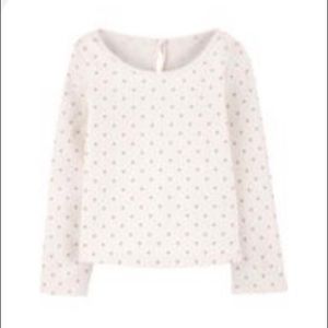 NWT Toddler OshKosh B’Gosh Pink Polka Dot long sleeve Shirt size 4T